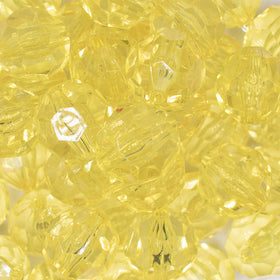 20mm Yellow Transparent Faceted Bubblegum Beads