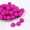 Front view of a pile of 20mm Bright Pink Rhinestone Chunky Bubblegum Beads
