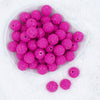 Top view of a pile of 20mm Bright Pink Rhinestone Chunky Bubblegum Beads