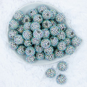 20mm Clear Hologram Shimmer Rhinestone AB Bubblegum Beads