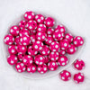 top view of a pile of 20mm Hot Pink with White Polka Dots Chunky Acrylic Bubblegum Beads