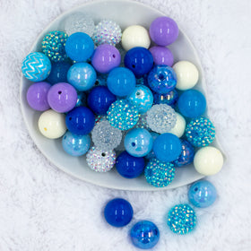 20mm Princess Inspired Acrylic Bubblegum Bead Mix [50 Count]