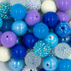 Close up view of a pile of 20mm Elsa Inspired Princess Acrylic Bubblegum Bead Mix [50 Count]