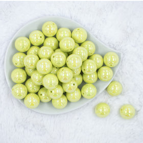 20mm Lime Green Solid AB Bubblegum Beads