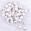 Top view of a pile of 20mm Live-Love-Teach Print Chunky Acrylic Bubblegum Beads [10 Count]
