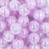 Close up view of a pile of 20mm Light Purple Crackle AB Bubblegum Beads