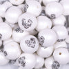Close up view of a pile of 20mm Mom Print Chunky Acrylic Bubblegum Beads [10 Count]