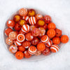 Top view of a pile of 20mm Orange Crush Chunky Acrylic Bubblegum Bead Mix [50 Count]