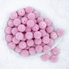 Top view of a pile of 20mm Ball Bead Pink Bubblegum Beads