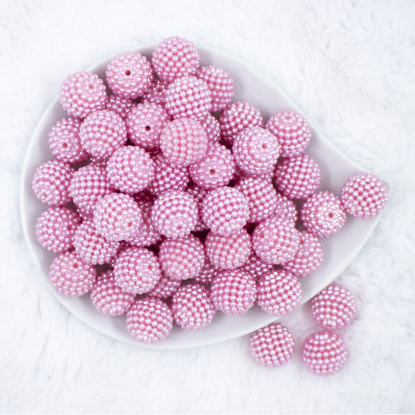 Top view of a pile of 20mm Ball Bead Pink Bubblegum Beads