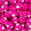 close up view of pink with white hears 20mm Bubblegum Bubblegum Beads