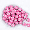 20mm Pink with White Polka Dots Acrylic Bubblegum Beads