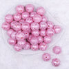 20mm Pink Lace Bubblegum Beads