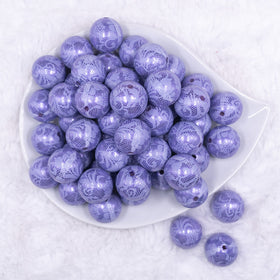 20mm Purple Lace Bubblegum Beads