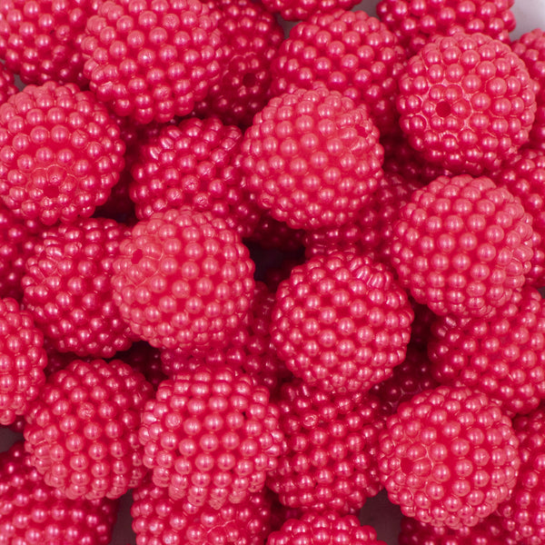 Close up view of a pile of 20mm Ball Bead Red Bubblegum Beads