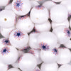 Close up view of a pile of 20mm Patriotic Starburst Fireworks Print Chunky Acrylic Bubblegum Beads [10 Count]