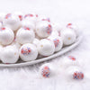Front view of a pile of 20mm Patriotic Stars Print Chunky Acrylic Bubblegum Beads [10 Count]