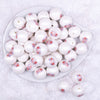 Top view of a pile of 20mm Patriotic Stars Print Chunky Acrylic Bubblegum Beads [10 Count]