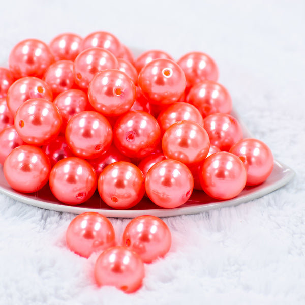 20mm Peach Pearl Bubblegum Beads