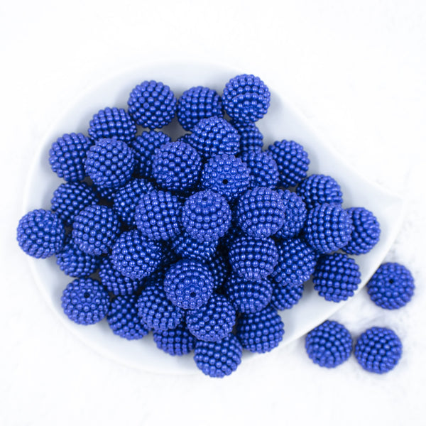 Top view of a pile of 20mm Ball Bead Royal Blue Bubblegum Beads