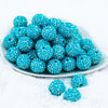 20mm Solid Blue Dazzle Rhinestone AB Bubblegum Beads