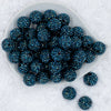 Top view of a pile of 20mm Navy Blue Rhinestone AB Bubblegum Beads