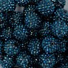 Close up view of a pile of 20mm Navy Blue Rhinestone AB Bubblegum Beads