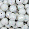 close-up view of a pile of 20mm White Disco Faceted AB Chunky Bubblegum Beads
