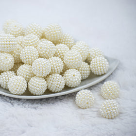 20mm Off White Ball Bead Bubblegum Beads