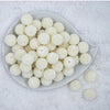 Top view of a pile of 20mm Ball Bead White Bubblegum Beads