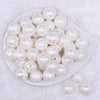 Top view of a pile of 20mm White Lace Bubblegum Beads