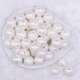 20mm Ivory Lace Bubblegum Beads