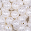 Close up view of a pile of 20mm White Lace Bubblegum Beads