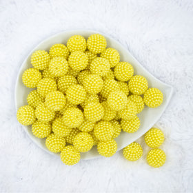 20mm Ball Bead Yellow Bubblegum Beads