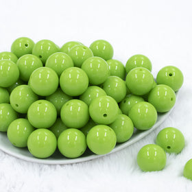 20mm Apple Green Solid Acrylic Chunky Bubblegum Beads