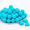 Front View of a pile of 20mm Blue Neon Solid Acrylic Chunky Bubblegum Beads