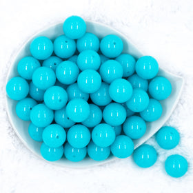 20mm Blue Neon Solid Acrylic Chunky Bubblegum Beads