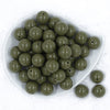 Top view of a pile of 20mm Army Green Solid Acrylic Chunky Bubblegum Beads