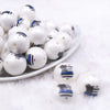 Front view of a pile of 20mm Police Shield Print Chunky Acrylic Bubblegum Beads [10 Count]