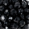 close up view of a pile of 20mm Black Faceted Bubblegum Beads