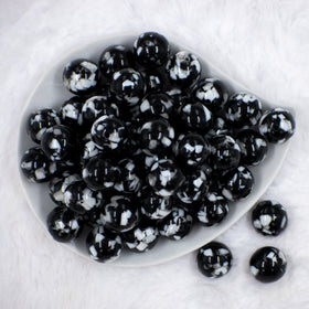 20mm Black Tablet Bubblegum Beads