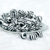 front of a pile of 20mm Black & White Zebra Animal Print Bubblegum Beads
