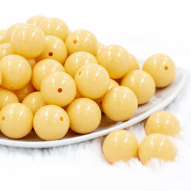 20mm Blonde Yellow Solid Bubblegum Beads