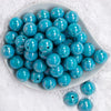 top view of a pile of 20mm Ocean Blue Solid AB Bubblegum Beads