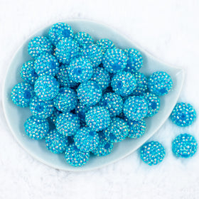 20mm Jelly Blue Dazzle Rhinestone AB Bubblegum Beads