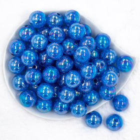 20mm Blue Crackle AB Bubblegum Beads