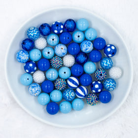 20mm Blue Moon Mix Bubblegum Bead Mix - 50 Count