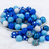 Front view of a pile of 20mm Blue Moon Mix Bubblegum Bead Mix - 20 & 50 Count