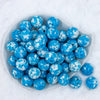 top view of a pile of 20mm Blue and white Tablet Acrylic Bubblegum Beads