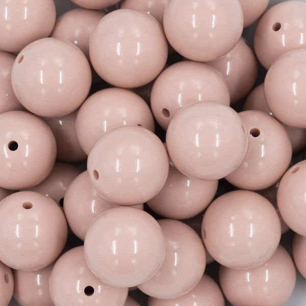 Close up view of a pile of 20mm Blush Pink Solid Acrylic Chunky Bubblegum Beads
